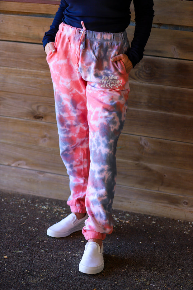 BE YOUR OWN BRAND OF COWGIRL AMERICAN TIE DYE JOGGERS
