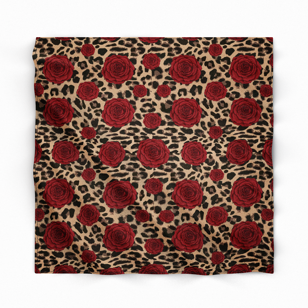 LEOPARD AND ROSES WILD RAG