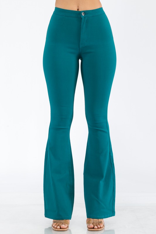 SPANKY STRETCH FLARE JEANS TEAL