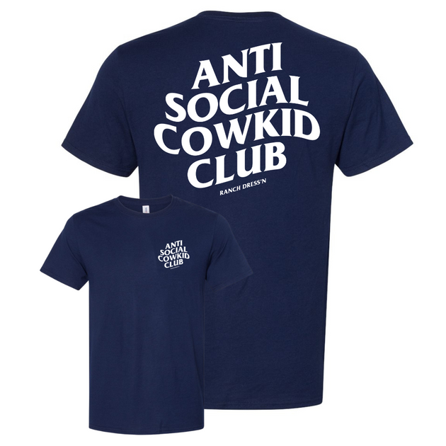 ANTI SOCIAL COWKID CLUB NAVY TEE – Ranch Dress'n