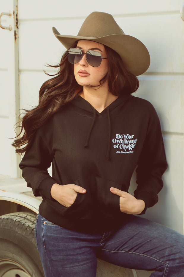 BE YOUR OWN BRAND OF COWGIRL CROPPED HOODIE