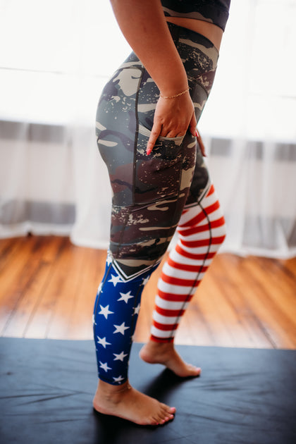 American Stars Capri Leggings for Women, USA America Patriotic Blue Na –  Starcove Fashion