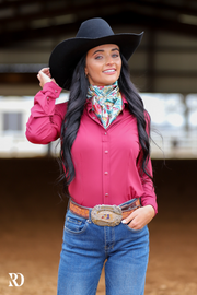 MAROON SOLID PERFORMANCE RODEO SHIRT (ADULT)