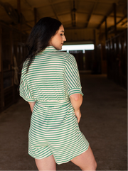 DELILAH TEXTURED STRIPED | ROMPER