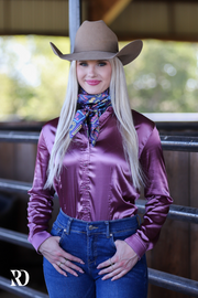 DARK MAUVE SATIN PERFORMANCE RODEO SHIRT