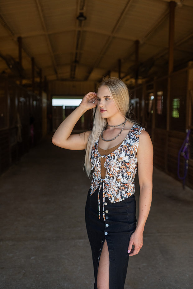 WILD HORSES FRONT TIE | VEST