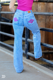 MIA TROUSERS ACID WASH PINK POCKET