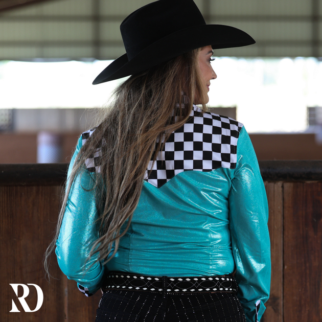 FINISH LINE TURQUOISE SPARKLE RODEO SHIRT – Ranch Dress'n