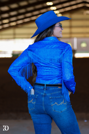 ROYAL SPARKLE & FRINGE PERFORMANCE SHIRT