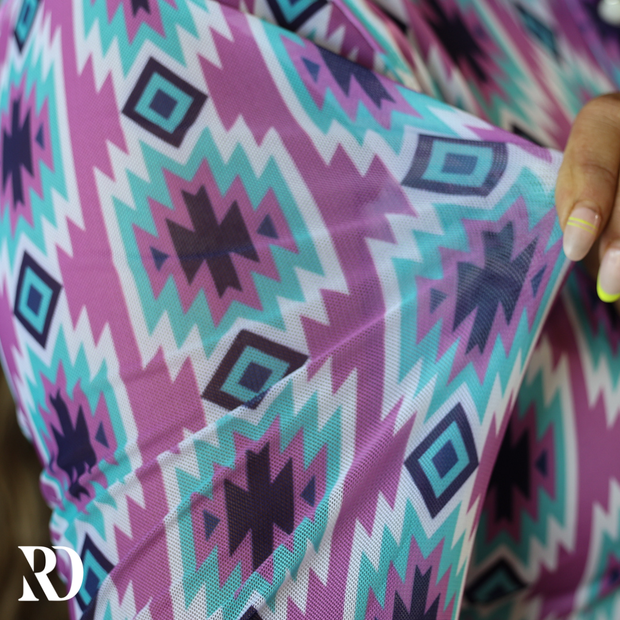 PURPLE CASSIDY MESH SLEEVE PERFORMANCE RODEO SHIRT