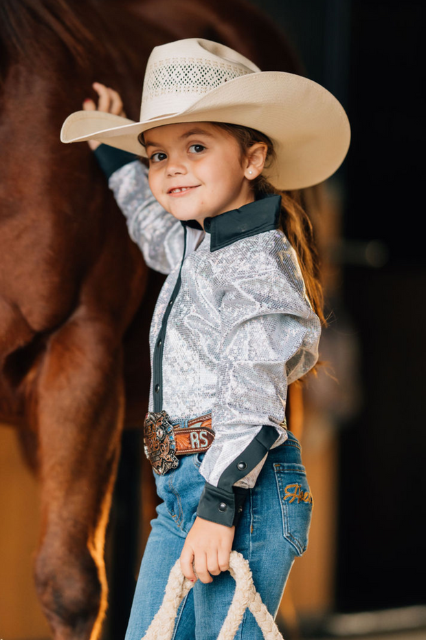 *YOUTH* DISCO TUXEDO PERFORMANCE RODEO SHIRT