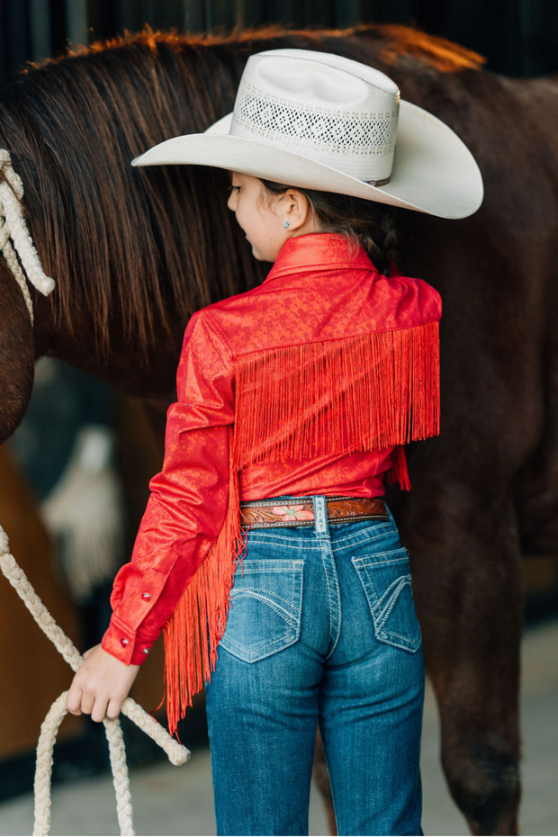 *YOUTH* REBEL SPARKLE & FRINGE PERFORMANCE SHIRT