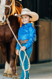 *YOUTH* ROYAL SPARKLE & FRINGE PERFORMANCE SHIRT