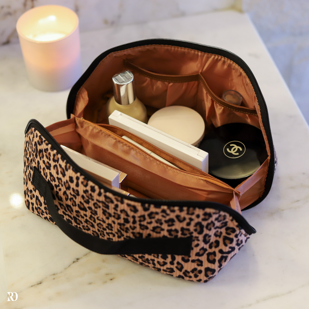 Leopard outlet cosmetic bag