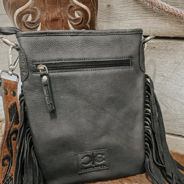 STOCKYARD CHECKERED COWHIDE FRINGE | PURSE