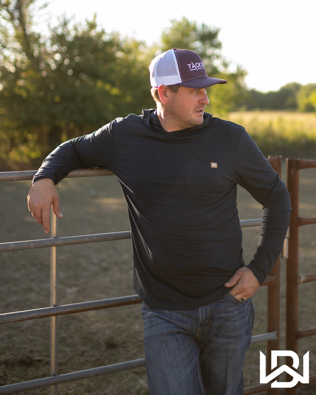 WESTBOUND HOODED LONGSLEEVE SHIRT - NAVY