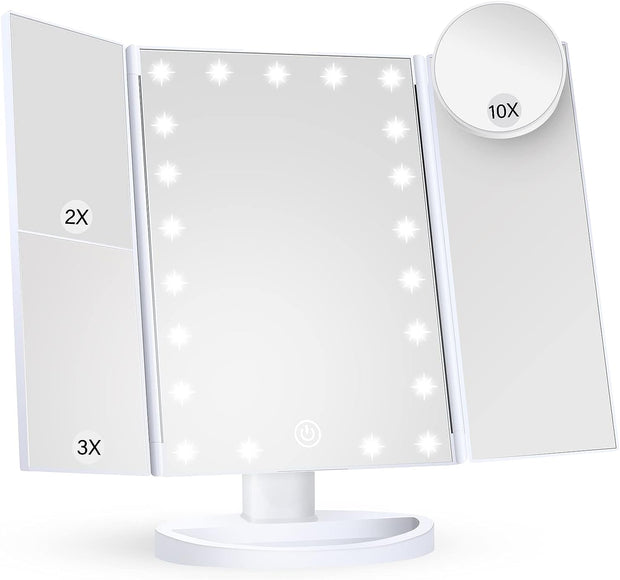 TRIFOLD LIGHT UP MAKEUP MIRROR x GlowJunkie