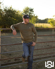 WESTBOUND HOODED LONGSLEEVE SHIRT - OLIVE