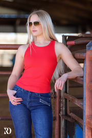 RED RIBBED ALL-IN-ONE TANK | RD ESSENTIALS