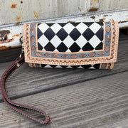 ZADIE CHECKERED TOOLED LEATHER | WALLET