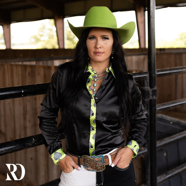 CHECKMATE SATIN PERFORMANCE RODEO SHIRT