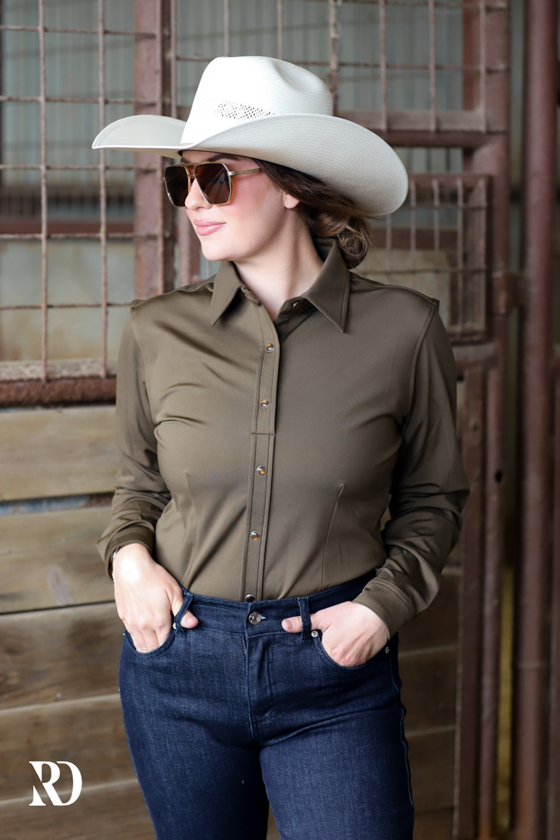 CHOCOLATE PERFORMANCE RODEO SHIRT (ADULT)