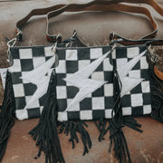 CHECKERED COWHIDE BOLT | PURSE