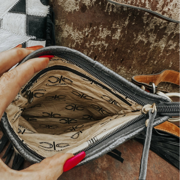 CHECKERED COWHIDE BOLT | PURSE