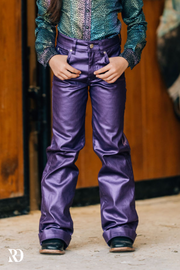 *YOUTH* PURPLE METALLIC SIGNATURE TROUSER