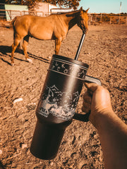 BLACK CATTLE DRIVE TUMBLER