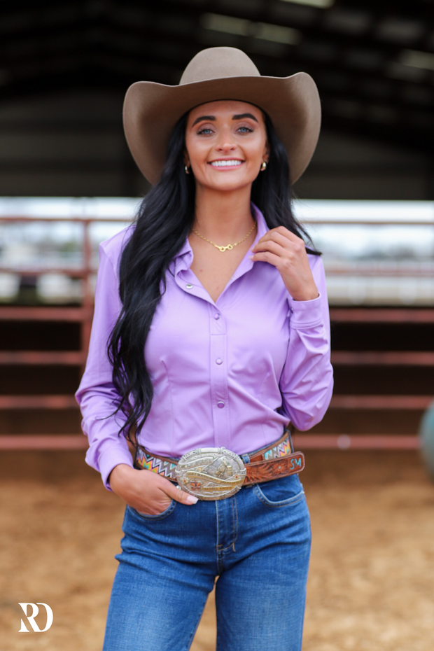 LAVENDER SOLID PERFORMANCE RODEO SHIRT (ADULT)