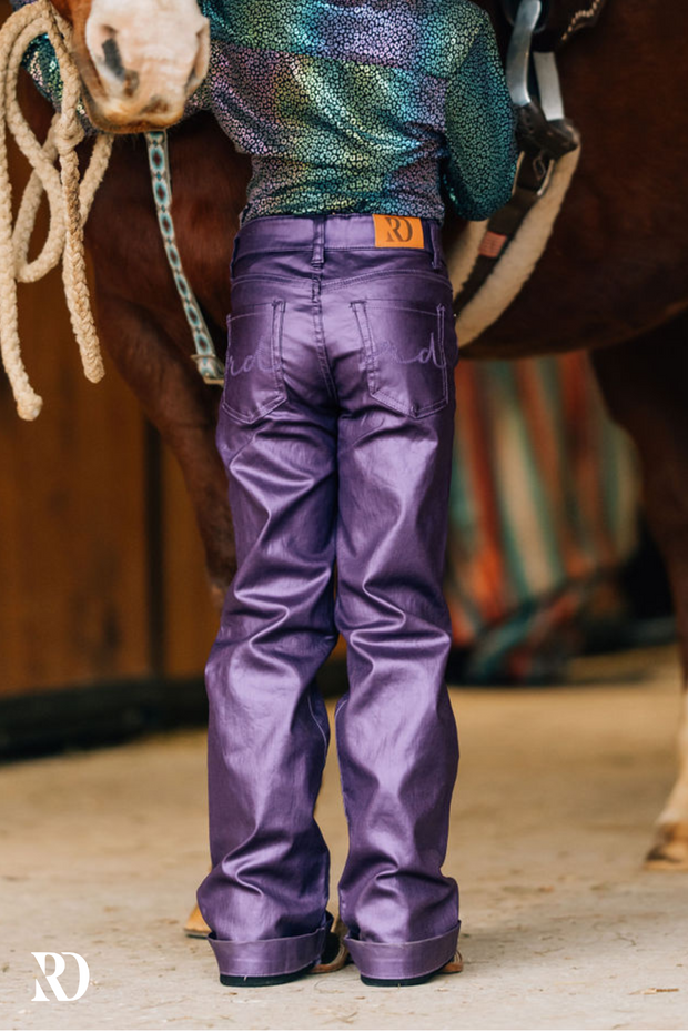 *YOUTH* PURPLE METALLIC SIGNATURE TROUSER