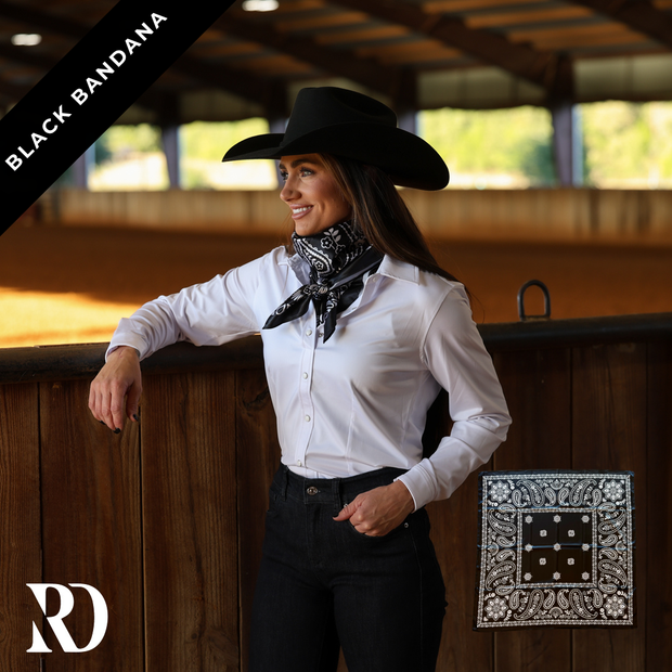 BLACK BANDANA WILD RAG