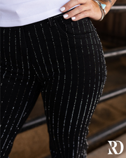 SIGNATURE TROUSER - BLACK WITH CRYSTALS