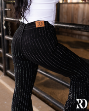 SIGNATURE TROUSER - BLACK WITH CRYSTALS