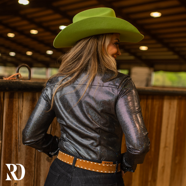 BLACK SPARKLE PERFORMANCE RODEO SHIRT