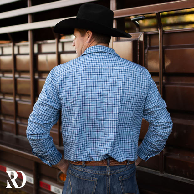 BLUE PLAID MEN'S BREEZE PERFORMANCE SHIRT