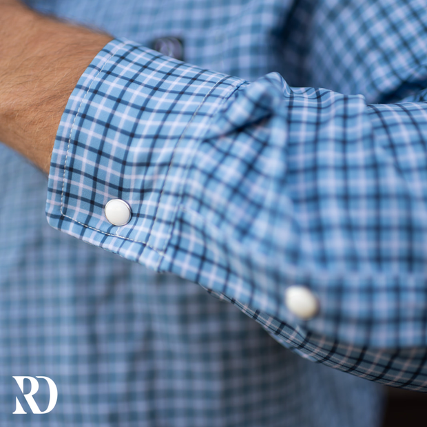 BLUE PLAID MEN'S BREEZE PERFORMANCE SHIRT