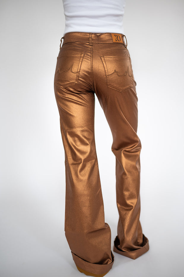 SIGNATURE TROUSERS - BRONZE METALLIC