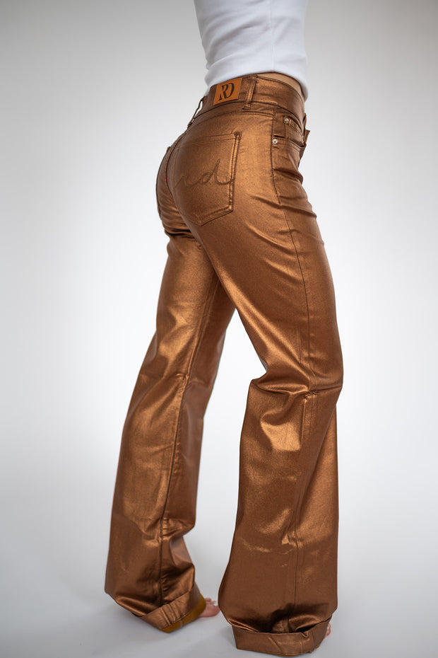 SIGNATURE TROUSERS - BRONZE METALLIC