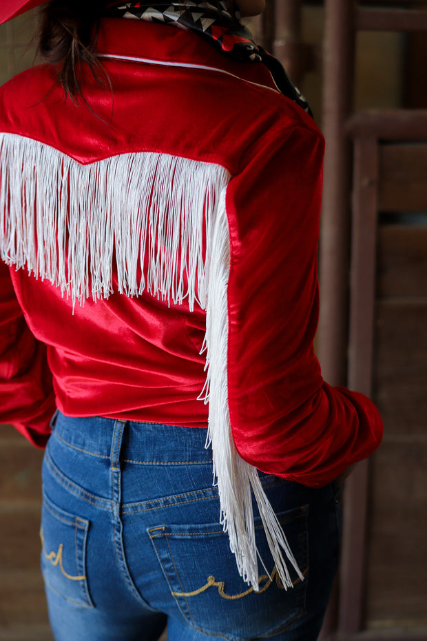 CALGARY VELVET FRINGE PERFORMANCE RODEO  SHIRT