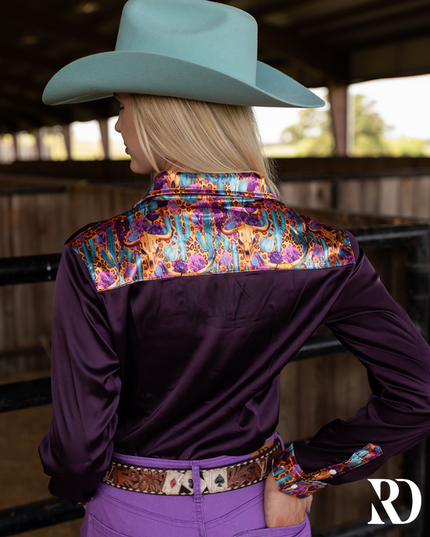 CANYON CACTUS SATIN PERFORMANCE RODEO SHIRT