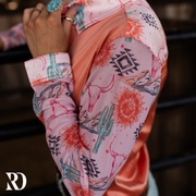 CANYON ROSE SATIN MESH PERFORMANCE RODEO SHIRT