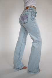 CHEYENNE TROUSERS - LIGHT WASH PINK POCKET