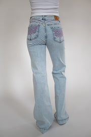 CHEYENNE TROUSERS - LIGHT WASH PINK POCKET
