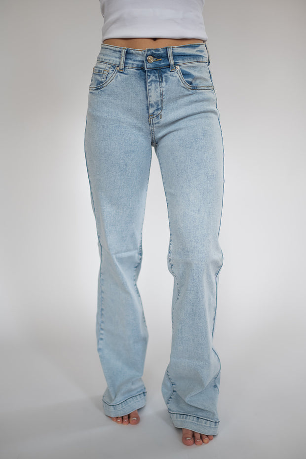 CHEYENNE TROUSERS - LIGHT WASH PINK POCKET