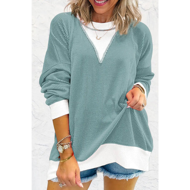 DELANIE TEAL CORDED | TOP