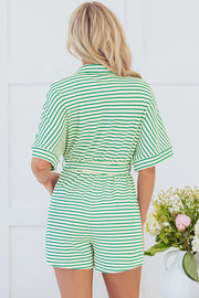 DELILAH TEXTURED STRIPED | ROMPER