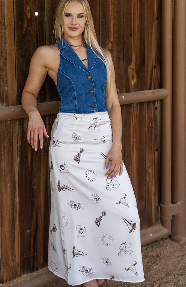 THE OUTLAW SATIN MAXI SKIRT
