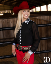 FINISH LINE SATIN MESH PERFORMANCE RODEO SHIRT